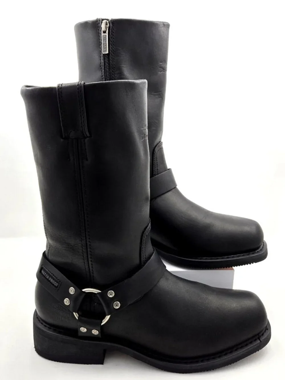 Harley Davidson Men's Size 11 Wide Hustin Side Zip Waterproof Black Boots D95353